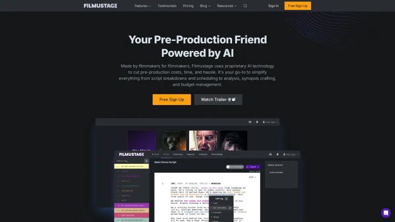 Homepage of Filmustage