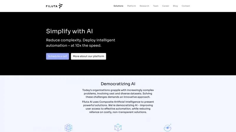Homepage of Filuta AI