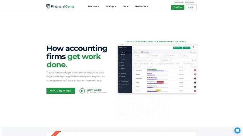 Homepage of Financial Cents