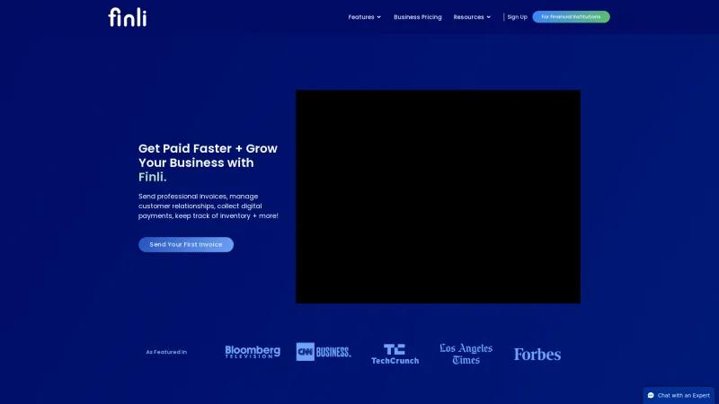 Homepage of Finli