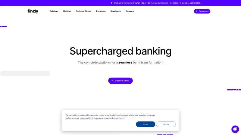 Homepage of Finzly