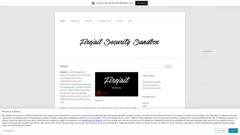 Homepage of Firejail