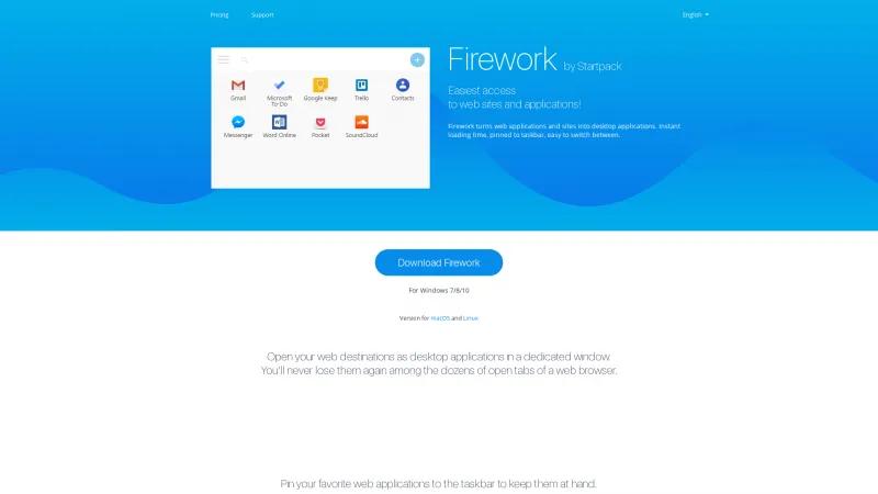 Homepage of Firework by Startpack