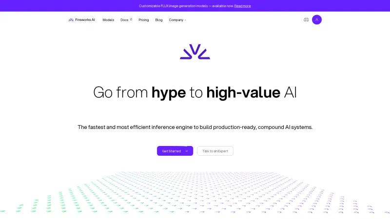 Homepage of Fireworks AI