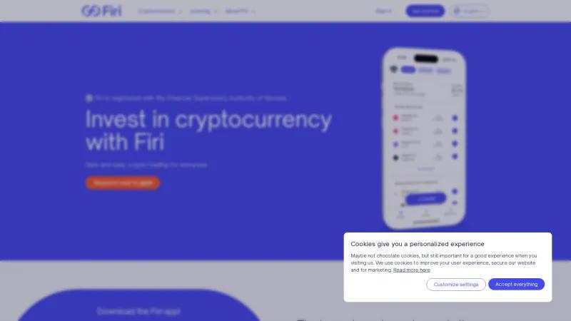 Homepage of Firi