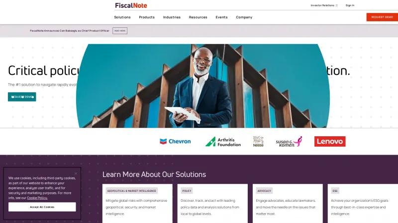 Homepage of FiscalNote