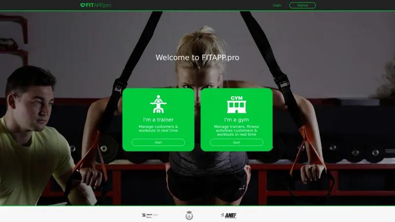 Homepage of FitApp.pro