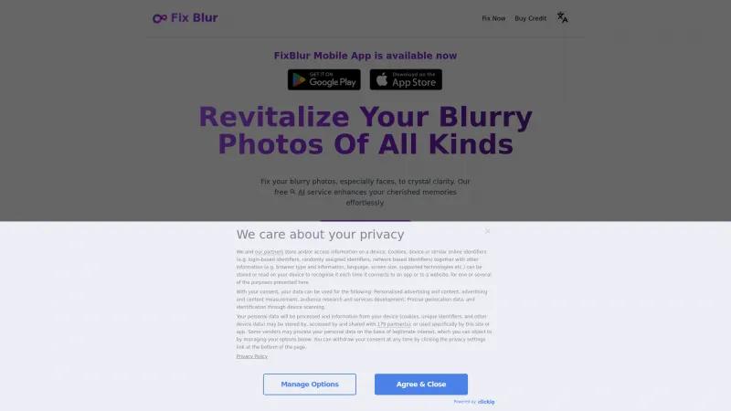 Homepage of Fix Blur