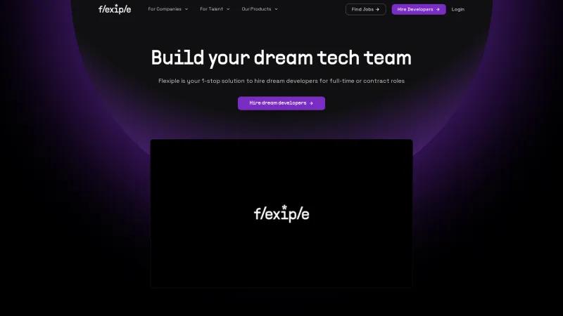 Homepage of Flexiple