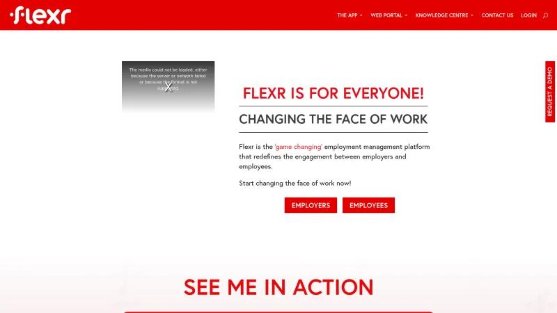 Homepage of Flexr