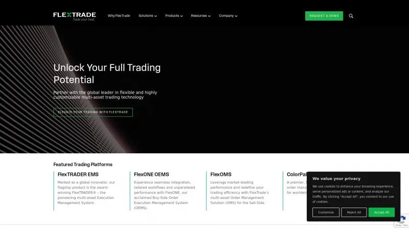 Homepage of FlexTrade