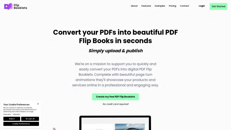 Homepage of Flip Booklets