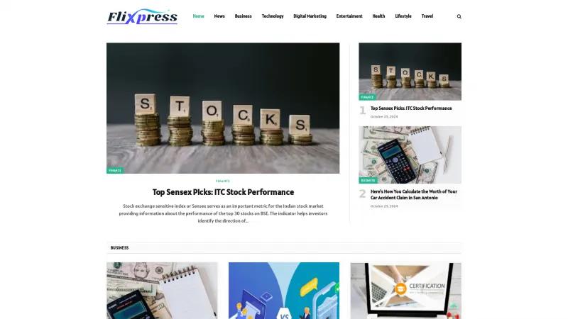 Homepage of Flixpress