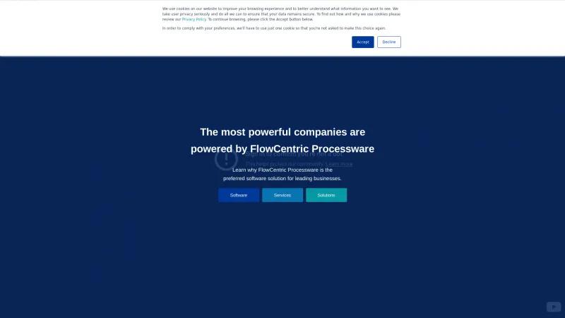 Homepage of FlowCentric Processware