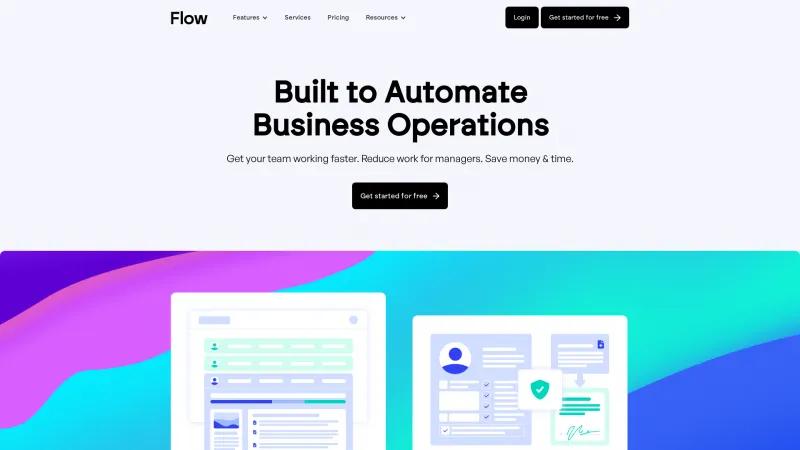 Homepage of Flow