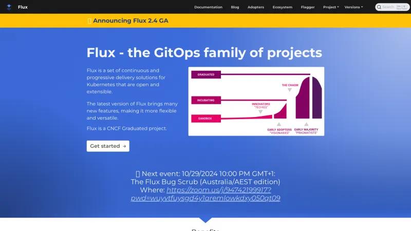 Homepage of Flux