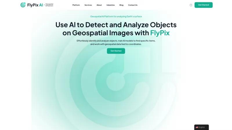 Homepage of FlyPix AI