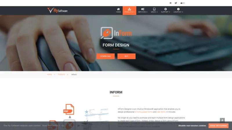 Homepage of InForm Designer