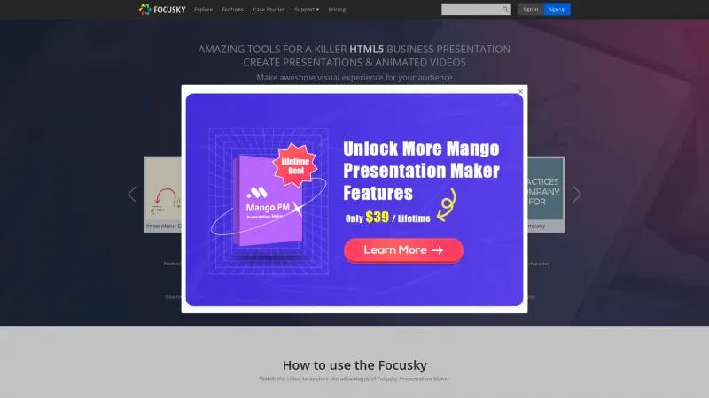 Homepage of Focusky Presentation Maker