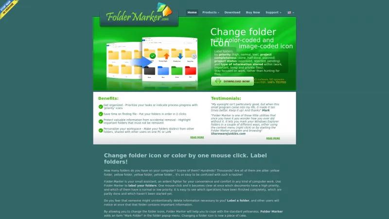 Homepage of Folder Marker