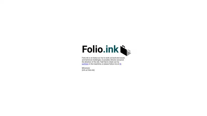 Homepage of Folio.ink