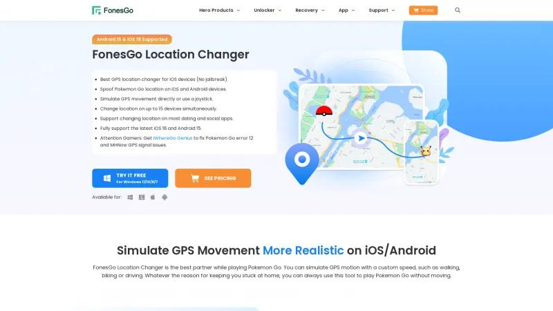 Homepage of FonesGo Location Changer