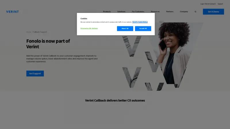 Enhance Customer Experience with Verint's Innovative AI-Powered Solutions Homepage of Fonolo