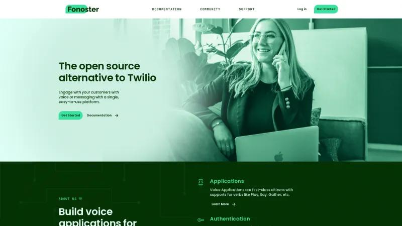 Homepage of Fonoster