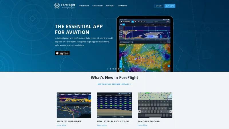 Homepage of ForeFlight