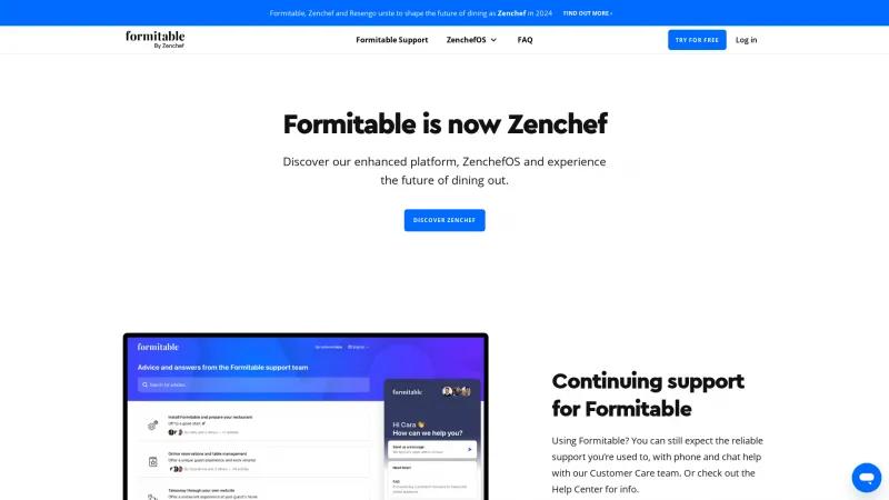 Homepage of Formitable