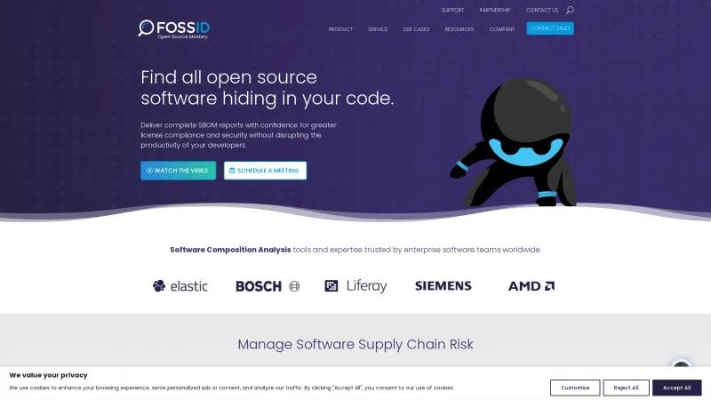 Homepage of FossID