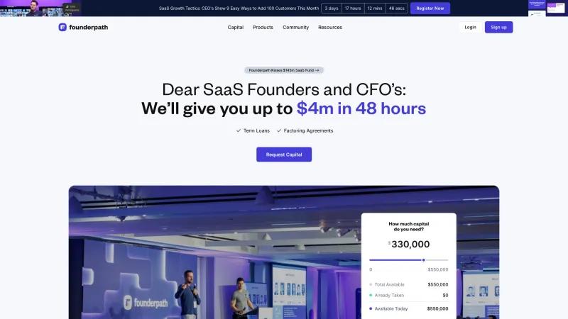 Homepage of Founderpath