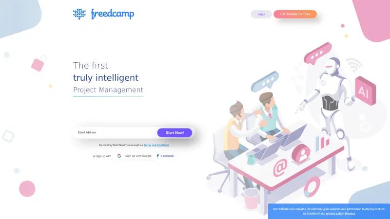 Homepage of Freedcamp