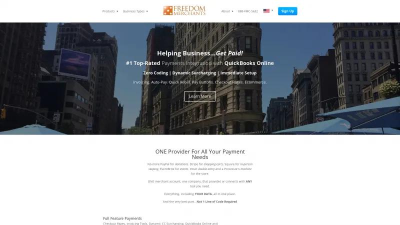 Homepage of Freedom Merchants