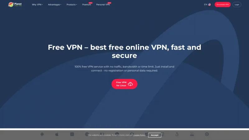 Homepage of Planet VPN