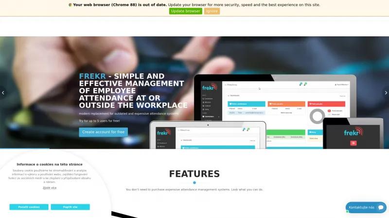 Frekr: The Innovative Attendance Management System for Real-Time Tracking and User-Friendly Solutions Homepage of Frekr