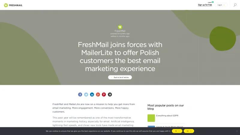 Homepage of FreshMail