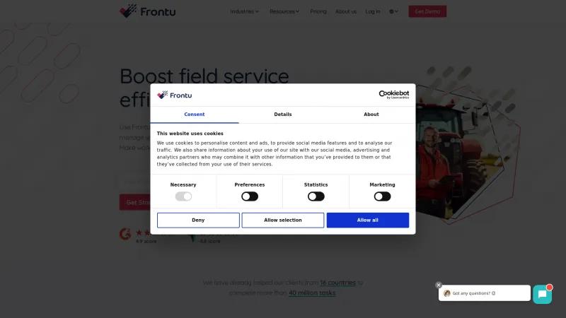 Homepage of Frontu