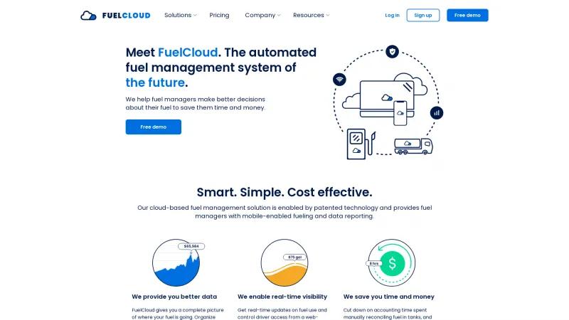 Homepage of FuelCloud