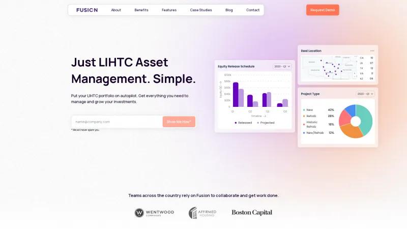 Homepage of Fusion LIHTC Asset Management