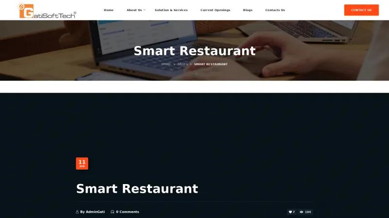 Homepage of Smart Restaurant