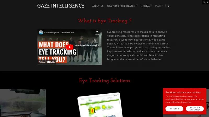 Homepage of Gaze Intelligence