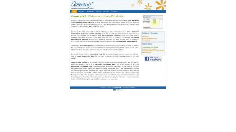 Homepage of GeneralKB