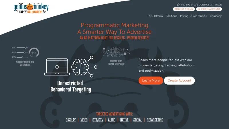 Elevate Your Advertising Game with Genius Monkey's Innovative Programmatic Marketing Solutions Homepage of Genius Monkey