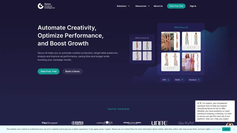 Homepage of Genus AI