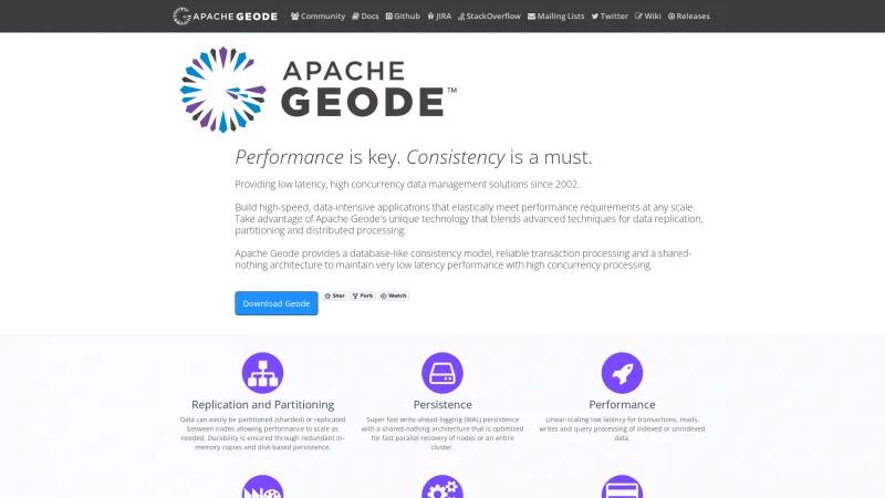 Homepage of Apache Geode