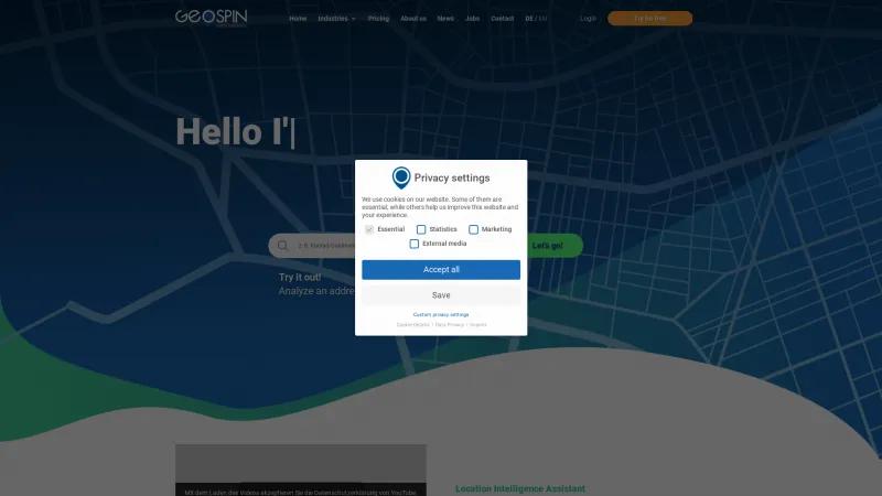 Homepage of GeoSpin