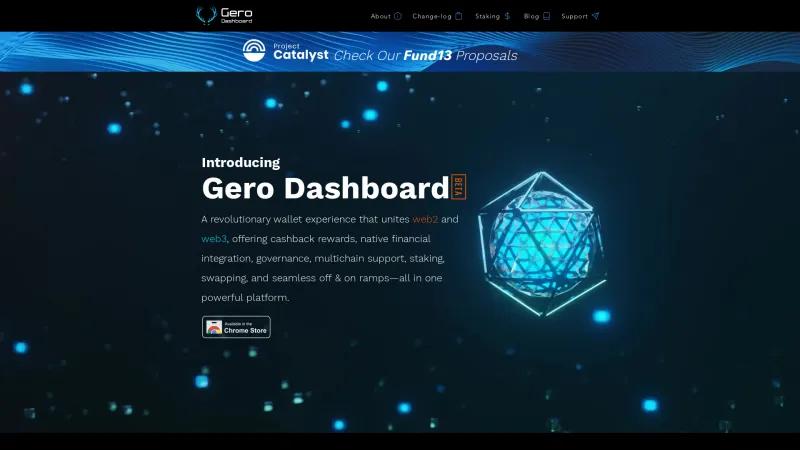 Homepage of GeroWallet