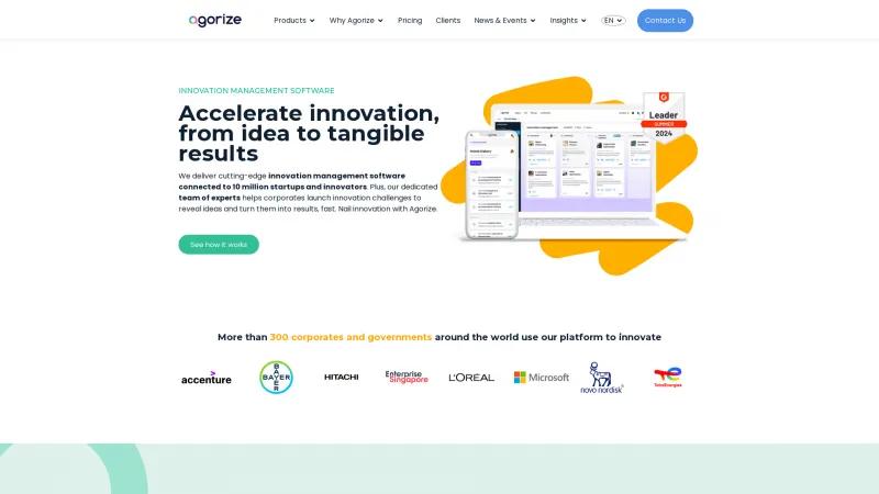 Homepage of Agorize