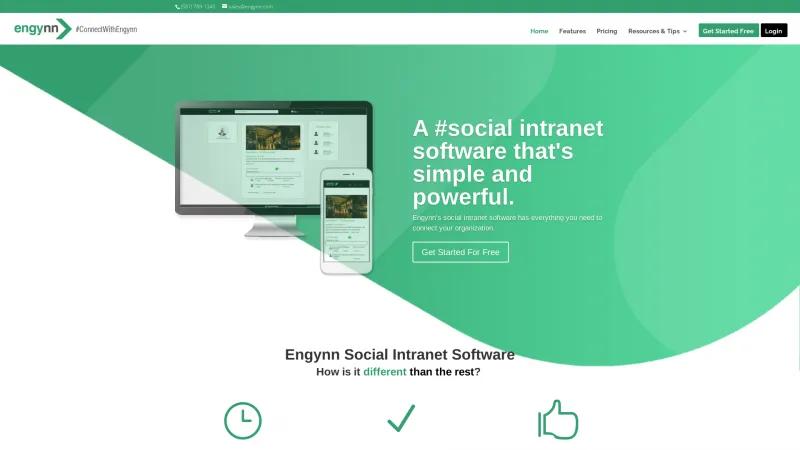 Homepage of Engynn Intranet